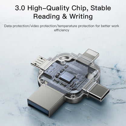 Memoria Externa USB-A 3.0 / Lightning / USB-C / microUSB Yesido FL15, 64Gb