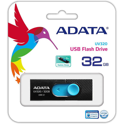 Memoria externa USB-A 3.1 Adata UV320, 32 GB AUV320-32G-RBKBL