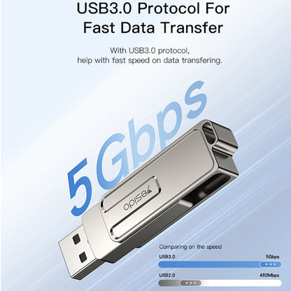 Memorie Externa USB-A - USB-C Yesido FL17, 128Gb