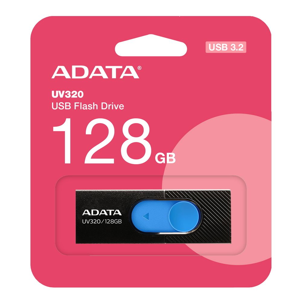 Memoria externa USB-A 3.2 Adata UV320, 128Gb AUV320-128G-RBKBL 