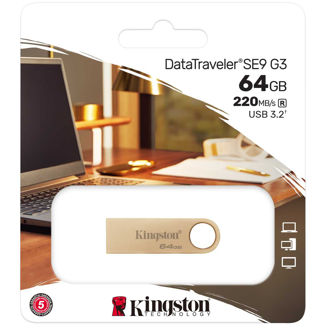 USB-A 3.2 externo Kingston DT SE9 G3, 64Gb DTSE9G3/64GB 