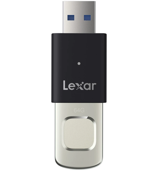 Memoria Externa USB-A 3.2 Lexar JumpDrive Fingerprint F35 Pro, 64Gb