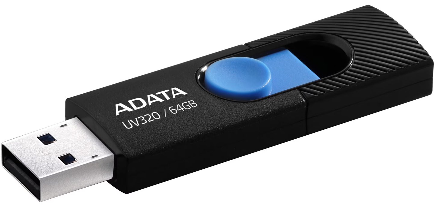 Memoria Externa USB-A 3.2 Adata UV320, 64Gb AUV320-64G-RBKBL