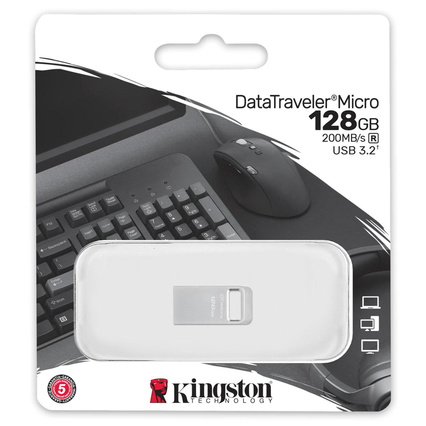 Memoria Externa Kingston Micro G2 USB-A 3.2 USB-A 3.2, 128Gb DTMC3G2/128GB 