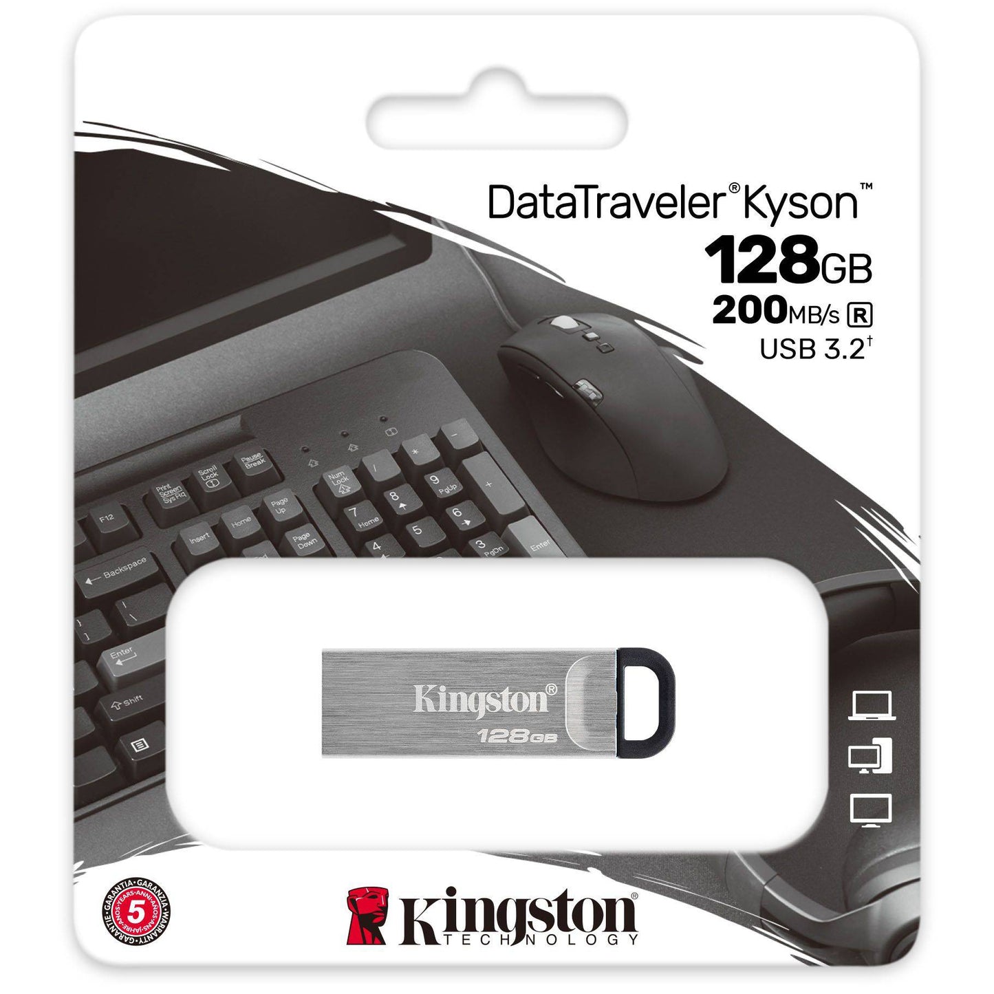 Memoria Externa USB-A 3.2 Kingston DT Kyson, 128Gb DTKN DTKN/128GB