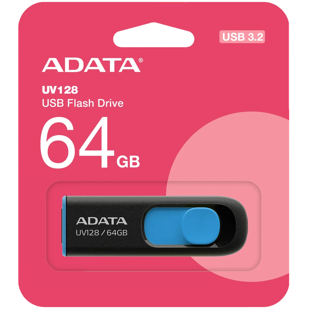 Memoria externa USB-A 3.2 Adata UV128, 64Gb AUV128-64G-RBE 