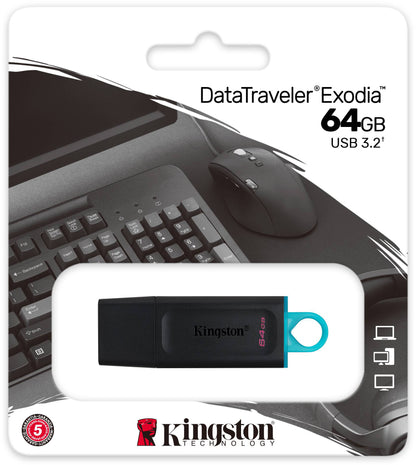 Memoria Externa USB-A 3.2 Kingston DT Exodia, 64Gb DTX/64GB