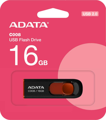 Memoria externa USB-A Adata C008, 16Gb AC008-16G-RKD 