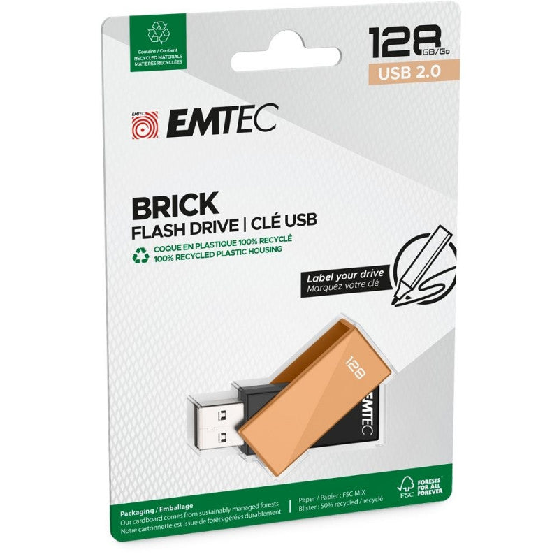 Memoria Externa USB-A Emtec C350 Brick, 128Gb ECMMD128GC352