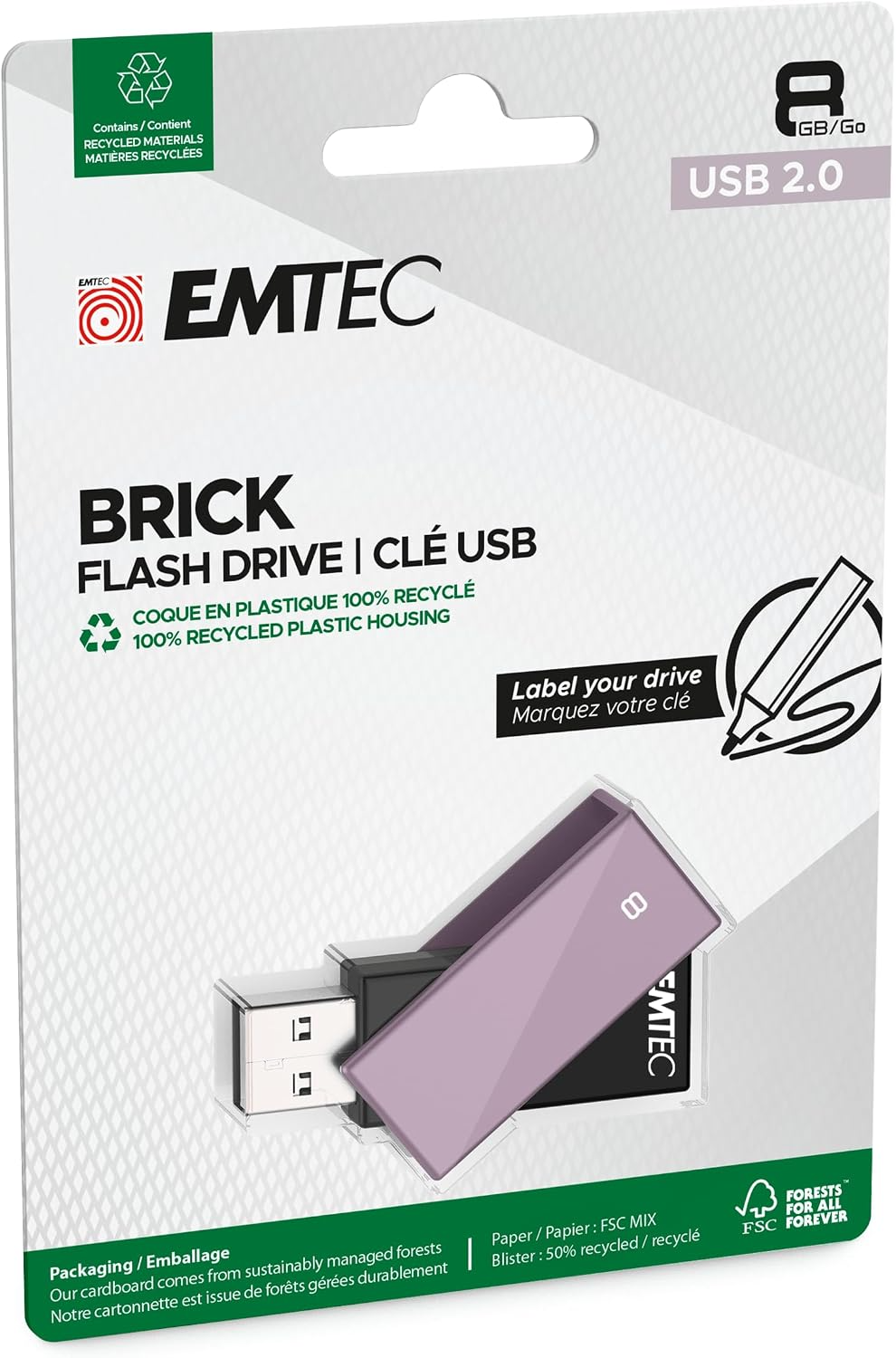 Memoria Externa USB-A Emtec C350 Brick, 8Gb ECMMD8GC352