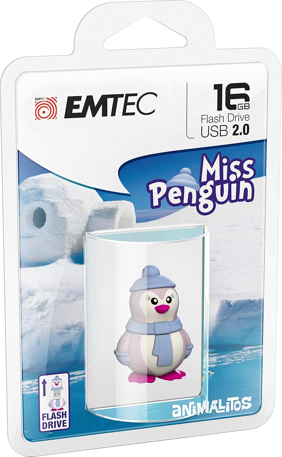 Memoria Externa USB-A Emtec M336 Miss Penguin, 16Gb ECMMD16GM336