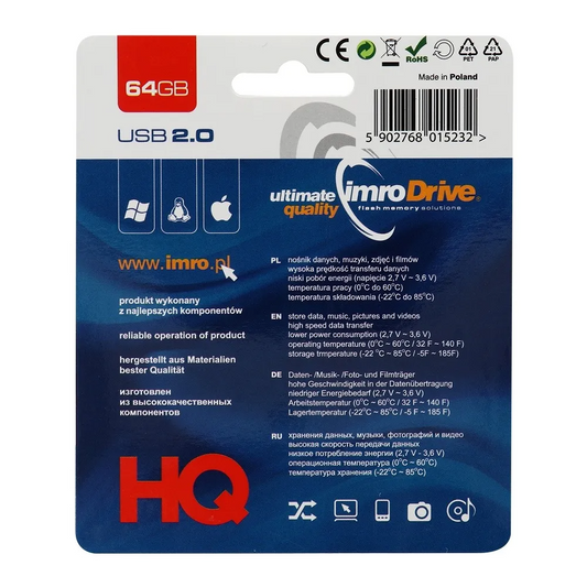 Memoria Externa USB-A Imro, 64Gb