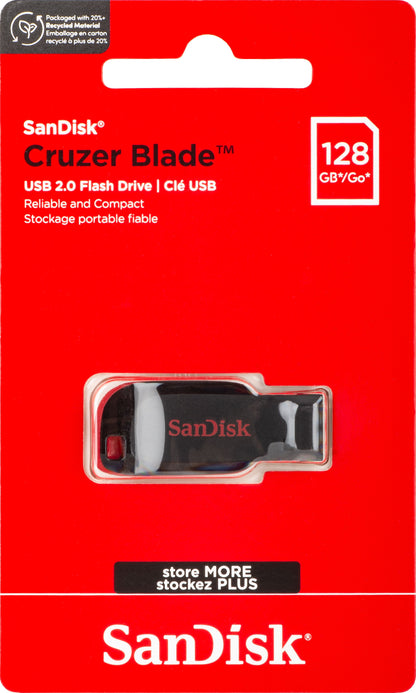 Memoria Externa USB-A SanDisk Cruzer Blade, 128Gb SDCZ50-128G-B35