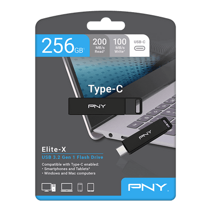 Memoria Externa USB-C PNY PenDrive Elite X, 64Gb P-FDI64GELTXC-GE