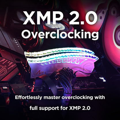 Memoria RAM Dato Ares Armor, DDR4, RGB, 2 x 8GB, 3600Mhz, CL18, Negra AMRGB8GX216G36K