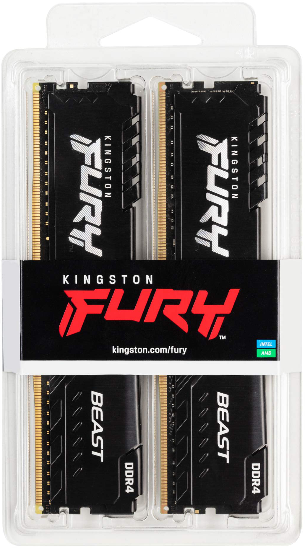 Memoria RAM Kingston Fury Beast, DDR4, 2 x 16GB, 3200MHz KF432C16BBK2/32