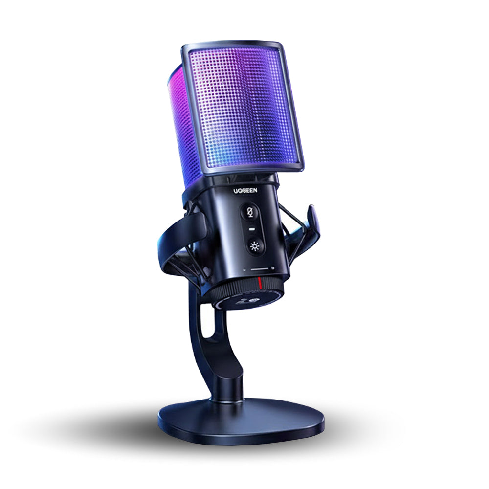 Micrófono Cardioide UGREEN CM581 (65629), RGB, USB-C, 1.5m, Negro