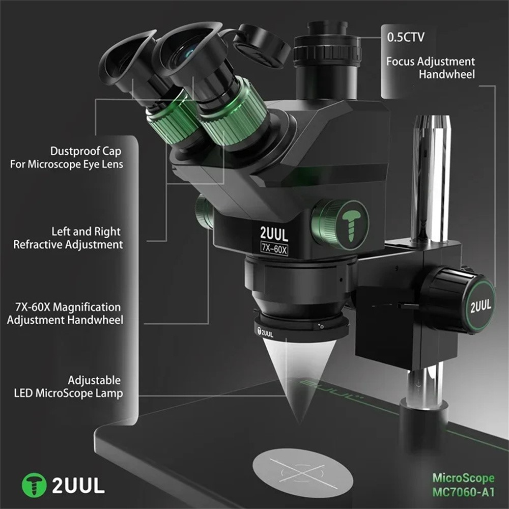 Microscopio 2UUL MC7060-A1, Negro