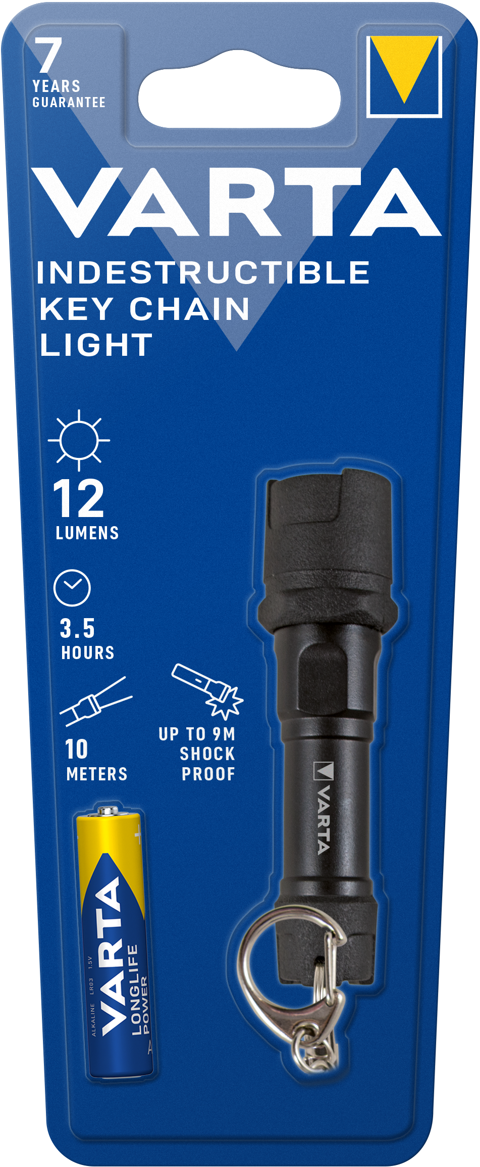 Varta INDESTRUCTIBLE Linterna LED, 12lm, IPX4