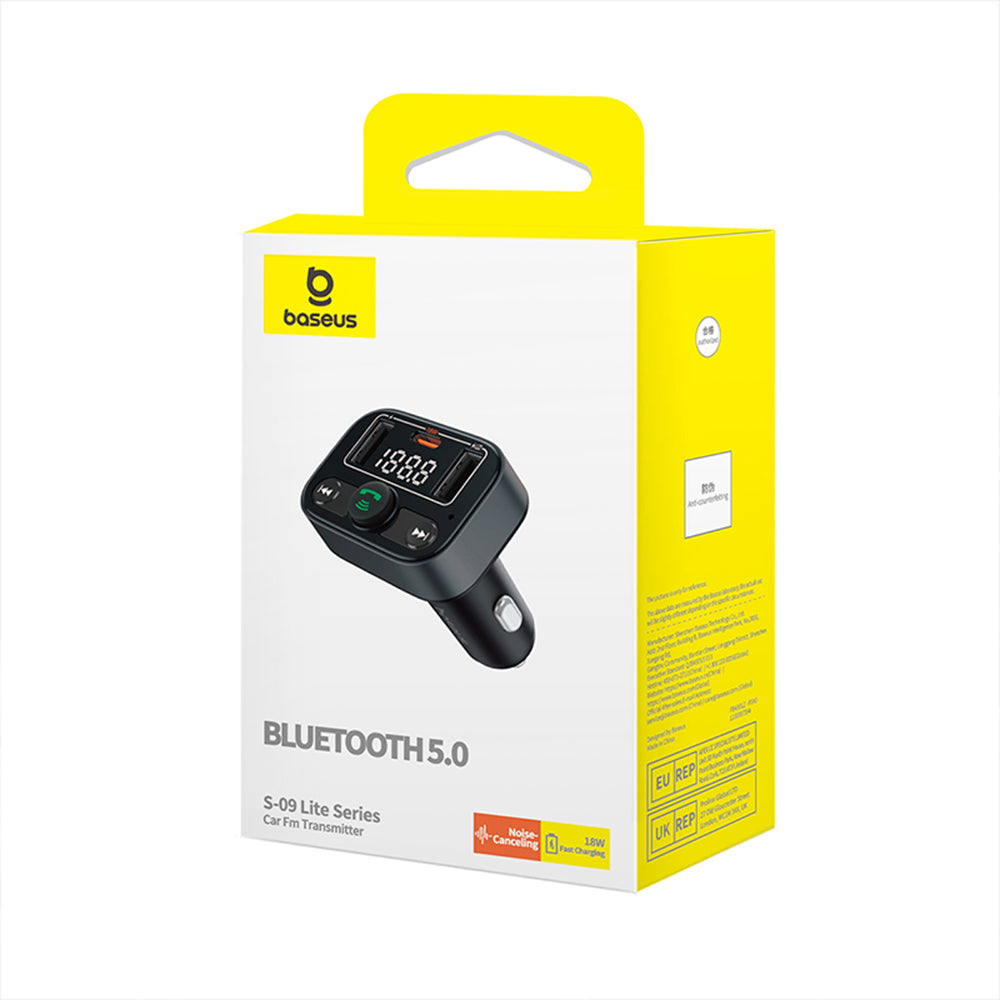 Modulador FM Bluetooth Baseus S-09 Lite, 2 x USB-A - 1 x USB-C C10762300113-00