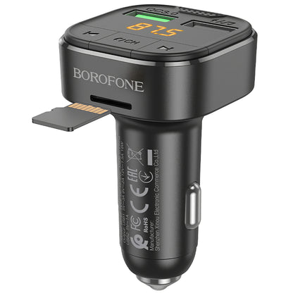Modulador FM Bluetooth Borofone BC43 Flash, 2 x USB-A - 1 x microSD