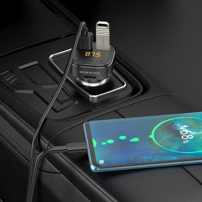 Modulador FM Bluetooth Borofone BC43 Flash, 2 x USB-A - 1 x microSD