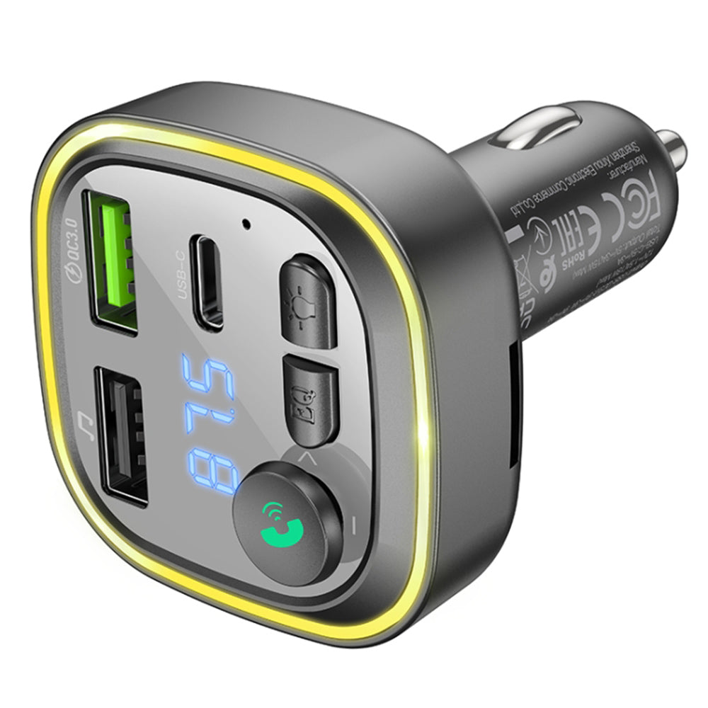 Modulador FM Bluetooth Borofone BC48, 2 x USB-A - 1 x USB-C