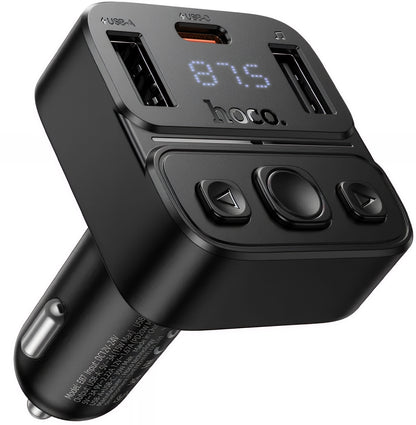 Modulador FM Bluetooth HOCO E87, 2 x USB-A - 1 x USB-C