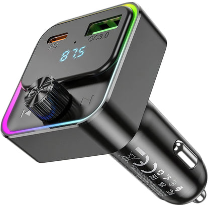 Modulador FM Bluetooth HOCO E81, 1 x USB-A - 1 x USB-C