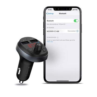 Modulador FM Bluetooth McDodo, 2 x USB-A