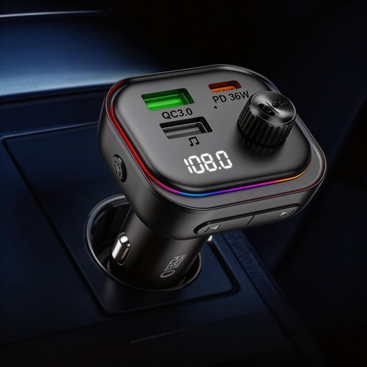 Modulador FM Bluetooth Tech-Protect CC07, 2 x USB-A - 1 x USB-C