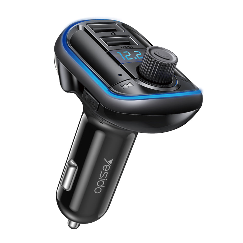 Modulador FM Bluetooth Yesido Y44, 2 x USB-A - 1 x microSD