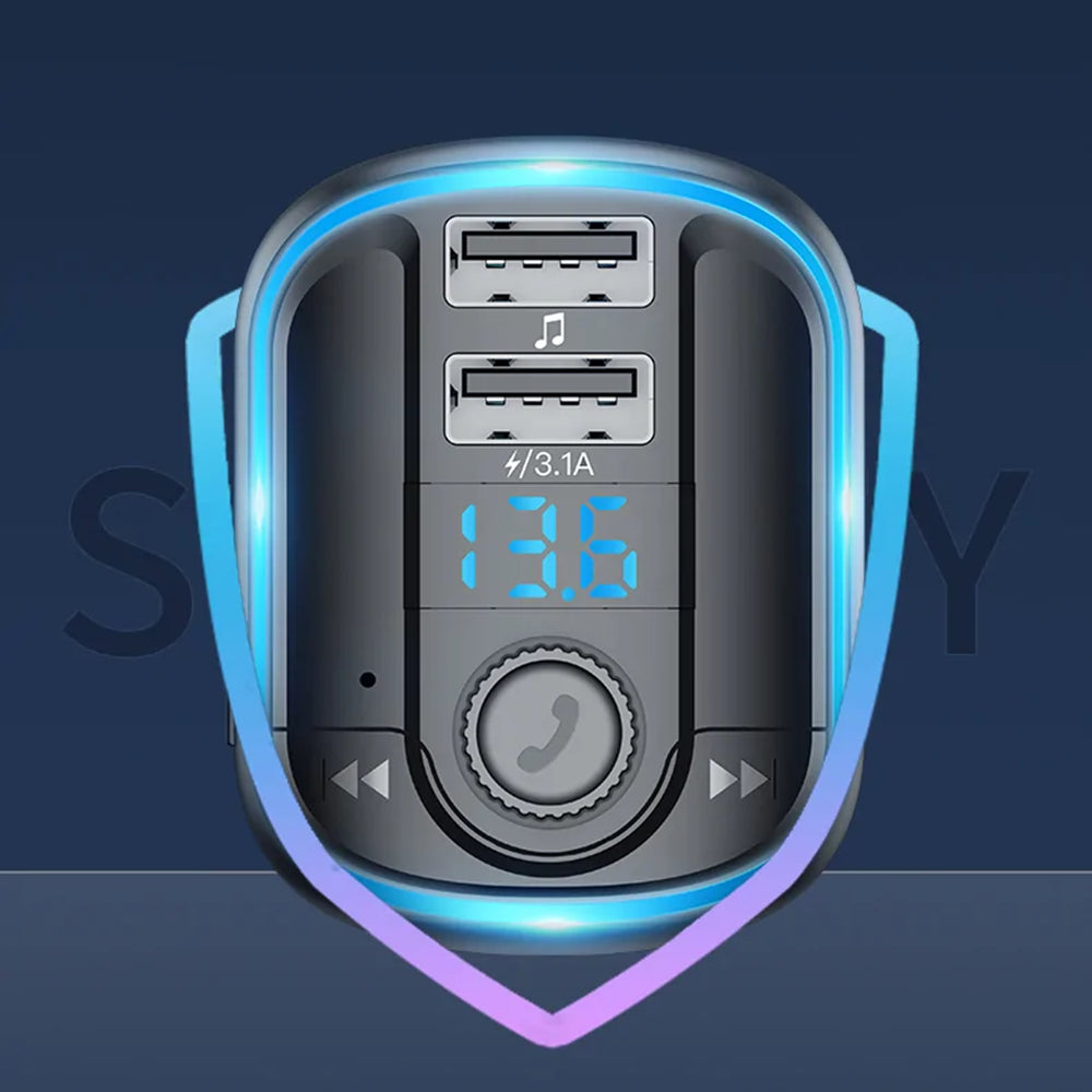 Modulador FM Bluetooth Yesido Y44, 2 x USB-A - 1 x microSD