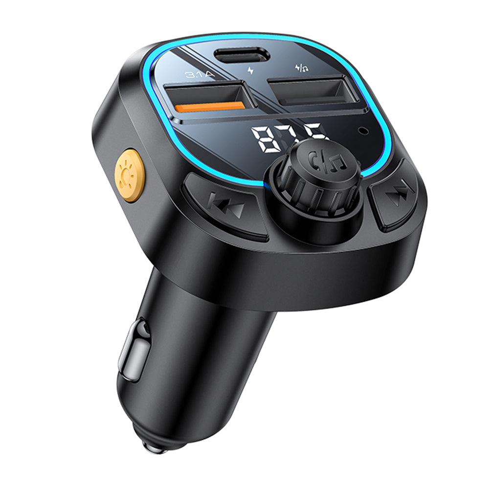 Modulador FM Bluetooth Yesido Y70, 2 x USB-A - 1 x USB-C