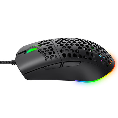 Mouse Gaming Wired USB HAVIT MS1036, RGB, 1200DPI - 7200DPI, 1.6m, Blanco