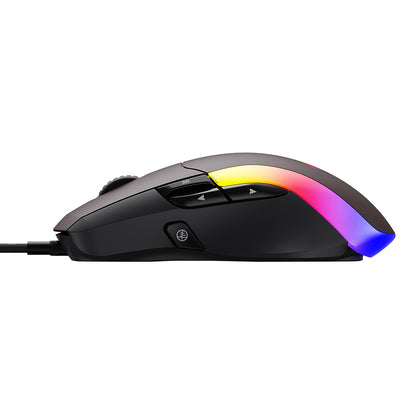 Mouse Gaming con cable USB HAVIT MS959S, RGB, 1200DPI - 8000DPI, 1.6m, Negro Ocre