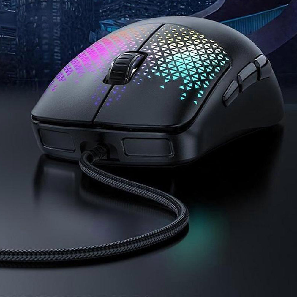 Mouse Gaming con cable USB Yesido KB32, RGB, 7200DPI, Negro