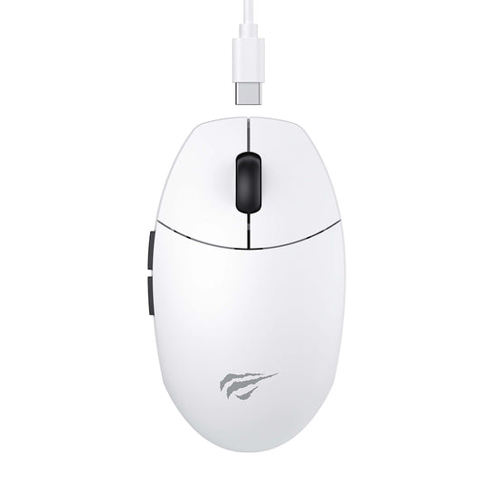 Ratón Gaming Inalámbrico HAVIT MS1039W, 800DPI - 7400DPI, Wi-Fi / Cableado, Blanco