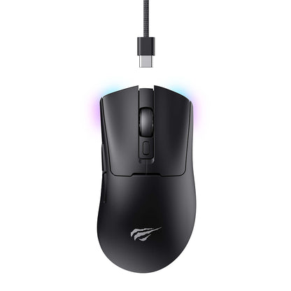 Ratón Gaming Inalámbrico HAVIT MS966WB, 800DPI - 10000DPI, Negro