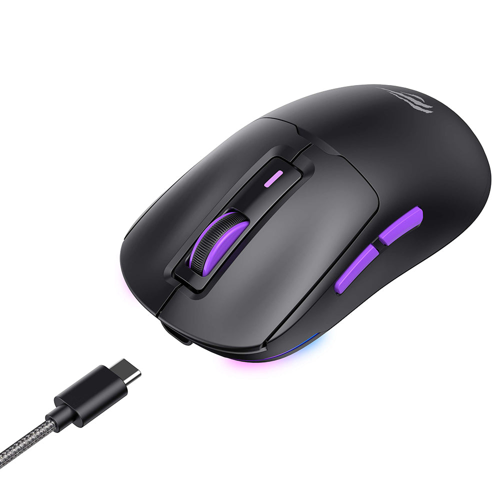 Ratón Gaming Inalámbrico HAVIT MS969WB, RGB, 1000DPI - 16000DPI, BT / Wi-Fi / Cableado, Negro