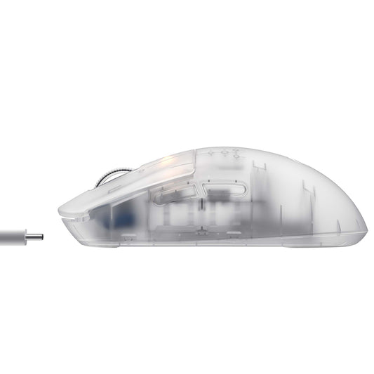 Ratón Gaming Inalámbrico HAVIT MS970WB Pro, 800DPI - 12000DPI, BT / Wi-Fi / Cableado, Blanco Transparente