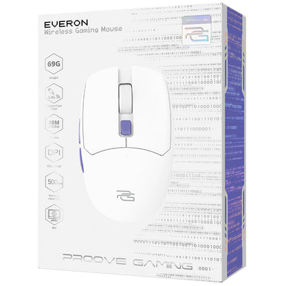 Mouse Gaming Inalámbrico Proove Everon, 800DPI - 10000DPI, Blanco WMEV00022002