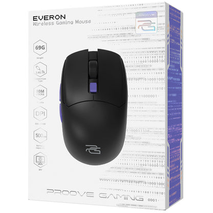 Ratón Gaming Inalámbrico Proove Everon, 800DPI - 10000DPI, Negro WMEV00022001