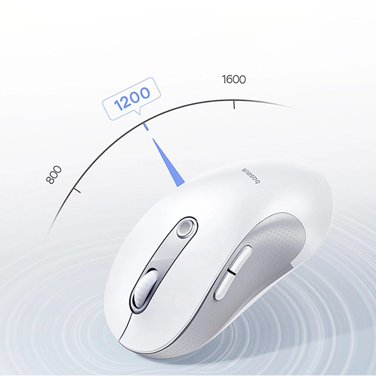Ratón Inalámbrico Baseus F02, 4000DPI, BT / Wi-Fi, Blanco B0203202