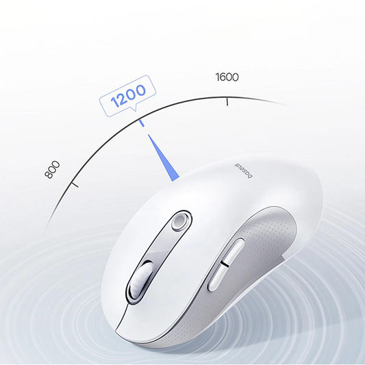 Ratón Inalámbrico Baseus F02, 4000DPI, BT / Wi-Fi, Blanco B0203202