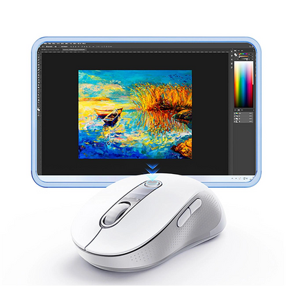 Ratón Inalámbrico Baseus F02, 4000DPI, BT / Wi-Fi, Blanco B0203202