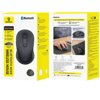 Mouse Wireless Baseus F02, 1600DPI, BT / Wi-Fi, Negro B0203203