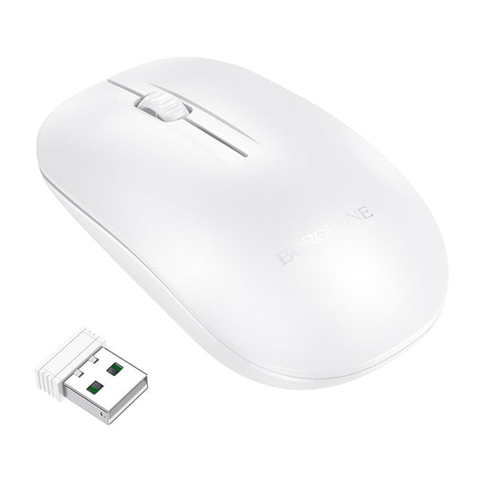 Ratón Inalámbrico Borofone BG14 Planet, 1000DPI, BT / Wi-Fi, Blanco