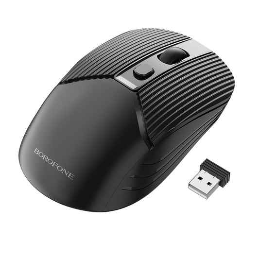 Ratón inalámbrico Borofone BG5, 1600DPI, Negro