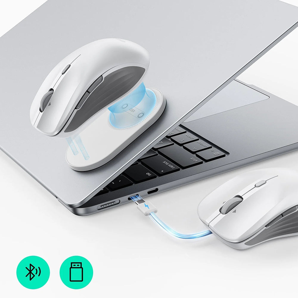 Ratón Inalámbrico ESR MagMouse, 800DPI - 4800DPI, BT / Wi-Fi, Blanco